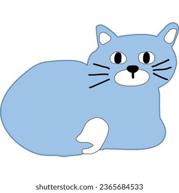 cat cartoon in icon style