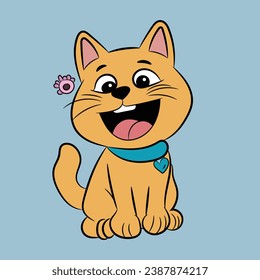 cat cartoon illustration character pretty funny sticker