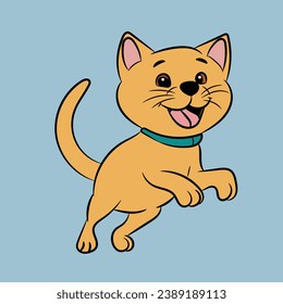 cat cartoon illustration funny and happy