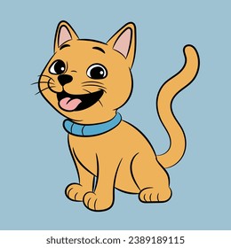 cat cartoon illustration funny and happy