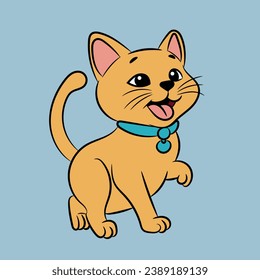 cat cartoon illustration funny and happy