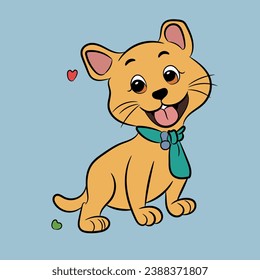 cat cartoon illustration happy and funny character