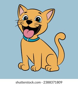 cat cartoon illustration happy and funny character