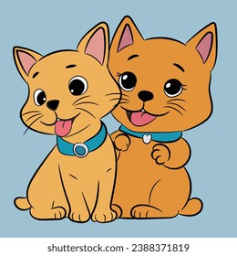 cat cartoon illustration happy and funny character