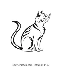 cat cartoon illustration outline vector