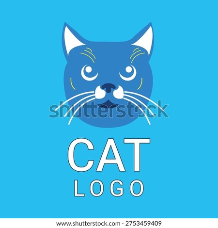 cat cartoon logo cat blue logo cat cute logo cat simile logo icon