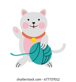 cat cartoon pet animal icon image 