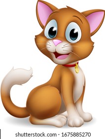 A cat cartoon pet kitten cute animal character