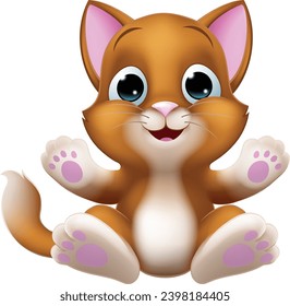 A cat cartoon pet kitten cute animal character