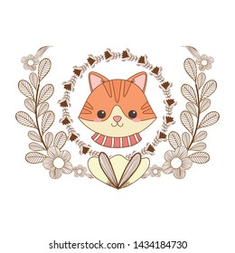 Cat cartoon with scarf design