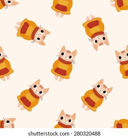 cat , cartoon seamless pattern background