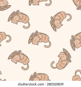 cat , cartoon seamless pattern background