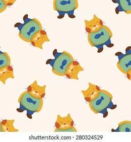 cat , cartoon seamless pattern background