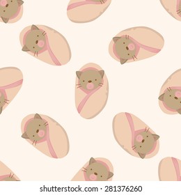 cat cartoon , cartoon seamless pattern background