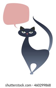 Cat cartoon style. Speech Balloon