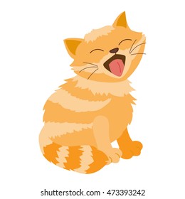 Cat cartoon style vector silhouette