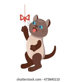 Cat cartoon style vector silhouette