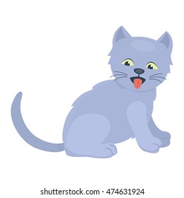 Cat cartoon style vector silhouette