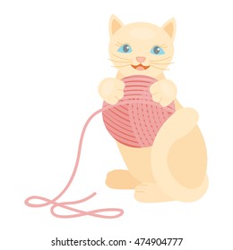 Cat cartoon style vector silhouette