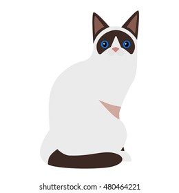 Cat cartoon style vector silhouette