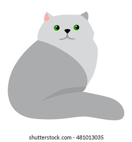 Cat cartoon style vector silhouette