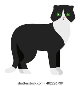 Cat cartoon style vector silhouette