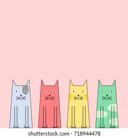 Cat cartoon with text space