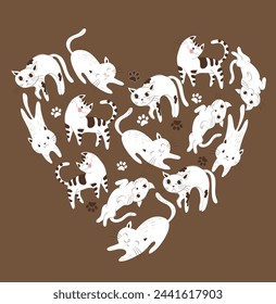 Cat Cartoon vector  design ,Create trendy  t shirt, mug, bag, pillow design