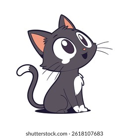 cat cartoon vector file and silhouette