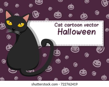 Cat cartoon vector halloween on background. Trick or Treat Concept