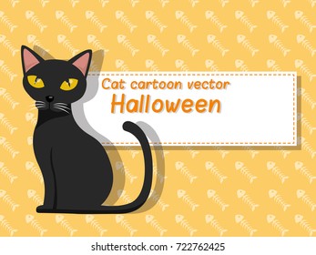 Cat cartoon vector halloween on background. Trick or Treat Concept