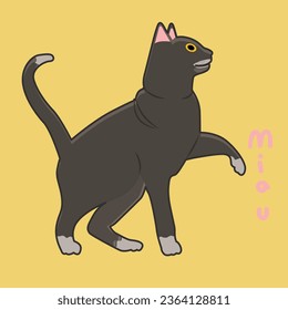 Cat Cartoon Vector Icon Illustration. Animal Nature Icon Concept Isolated Premium Vector. Flat Cartoon Style