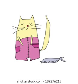 Cat cartoon vector illustration