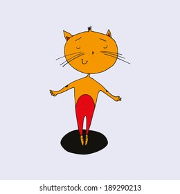 Cat  cartoon vector illustration