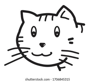vector de gatos/dibujos animados e ilustración, negro y blanco, dibujado a mano, estilo de esbozo, aislado en fondo blanco.