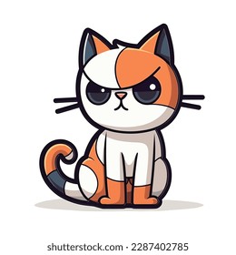 Cat cartoon vector illustration isolated