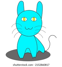 cat cartoon in vector isolated