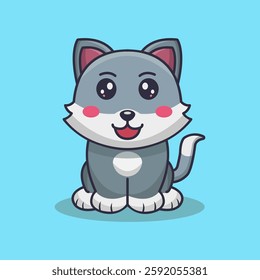 Cat cartoon in vector on white background