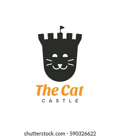 Cat Castle Logo, Cat King vector