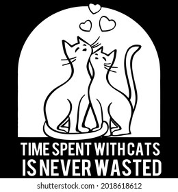 cat catlover pet kittens wo loose fit art hirt design vector illustration for use in design and print poster canvas