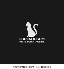 cat or cats funny logo design