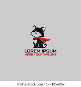 cat or cats funny logo design