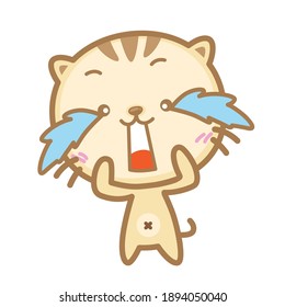 Cat characte, Be shocked, white Background, Vector Iustration
