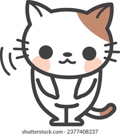 Cat character bowing with a smile