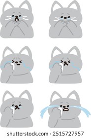 cat character expression tears and sadness