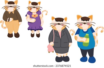 Cat character illustration, vector file