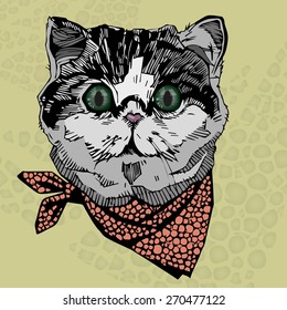 Cat character image design for postcards, poster,  illustration,  decoration and other design needs. 