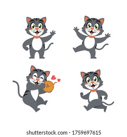 cat character mascot sticker cartoon