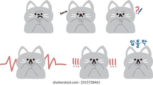 cat character shocked and surprised 