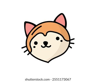 Cat character sticker. Cartoon style. Vector.